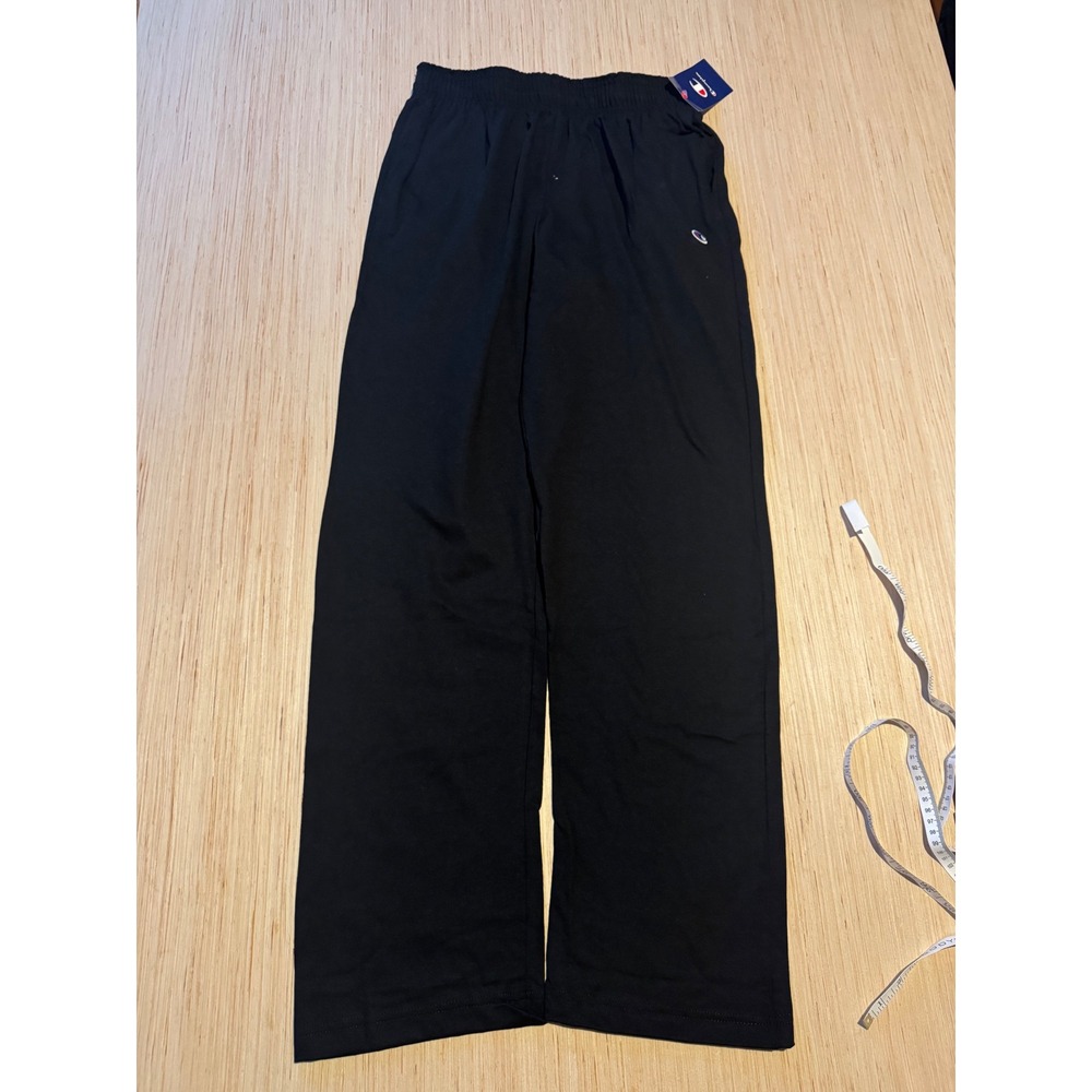 Champion Mens Open Bottom Everyday Jersey Pants Black P7309 Medium NWT 44